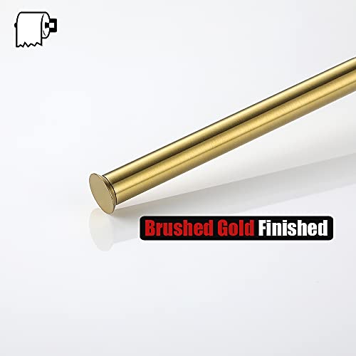 JQK Toilet Paper Storage Stand White Gold, 304 Stainless Steel Tissue Reserve Holder Dispenser for Bathroom, Brushed Gold, TPS180-WG - color: Gold & White Base