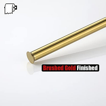 JQK Toilet Paper Storage Stand White Gold, 304 Stainless Steel Tissue Reserve Holder Dispenser for Bathroom, Brushed Gold, TPS180-WG - color: Gold & White Base