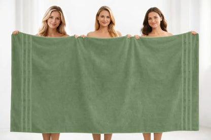 DAN RIVER 2 Pack Bath Sheets Extra Large 35x70, Large Bath Towels for Adults, XL Oversized Heavy Duty Towel Set, 600 GSM 100% Ring Spun Cotton, Soft Quick Dry, Sage Green - color: Sage Green