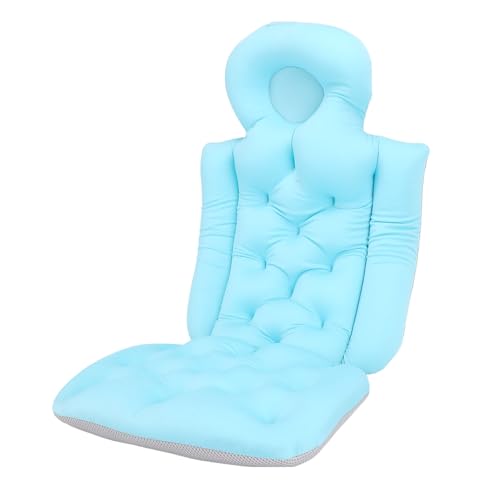 Bathtub Full Body Mat Non Slip Breathable, Soft Supportive Bath Pillow, Comfortable Tub Cushion for Adult, Relaxing Bathing Experience, Lightweight + Antislip, 33.86x14.57in (Light Blue) - color: Light Blue