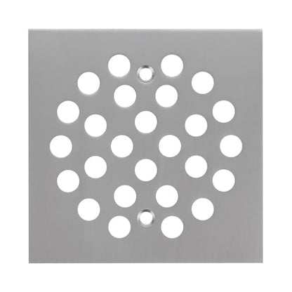 Square Style 4-1/4 inch Screw-in Shower Drainer Cover Floor Drainer Grates with Screws Brushed Nickel - color: Brushed Nickel