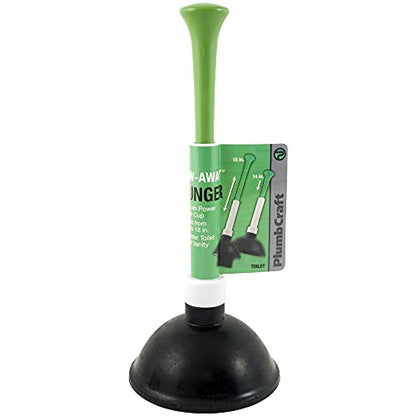 PlumbCraft 14-18-in. Stow-Away Plunger with Adjustable Handle 7503500, Heavy Duty Toilet Plunger for Households, Ergonomic Plunger to Unclog Toilet, Toilet Bowl Plunger with Ergonomic Handle - color: White Adjustable Plunger