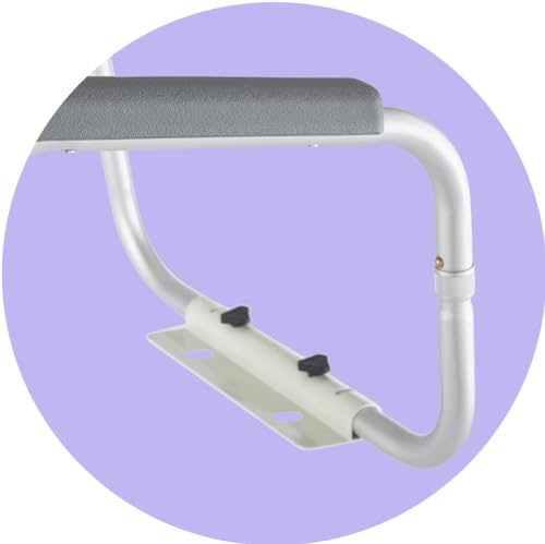 Medline Toilet Handle Safety Rail, Grab Bar for Bathroom, 26" to 31" Adjustable Height, 250-lb. Capacity, Aluminum