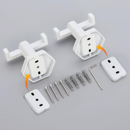 GERZWY White Bathroom Hooks, Double Towel Robe/Coat Clothes Hook Stainless Steel Hanger Wall Hooks Heavy Duty for Bath Wall Mounted 2 Pack - color: White