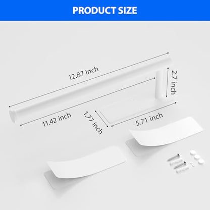 Paper Towel Holder Under Cabinet, Self-Adhesive,No Drilling, Stainless Steel, Wall-Mounted for Kitchen and Bathroom, Easy Install, Durable, Space-Saving, Ideal for Home, RV (White, 1 Pack) - color: White