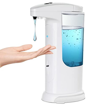 Automatic Soap Dispenser 400ml/13.5oz,Clear High Capacity Touchless with Infrared Sensor,HandsFree Soap Dispenser Seals Water-Resistant, Adjustable Liquid Dispensing