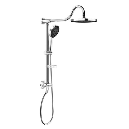 Tearel 9 Inches Rainfall Shower Head and Handheld Showerhead Combo Shower System with Slide Bar, Chrome - color: Chrome