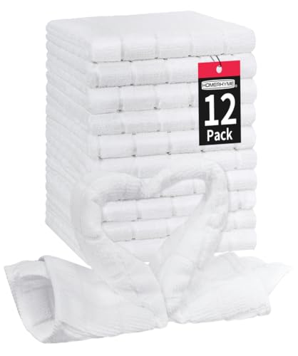 Microfiber Washcloths Face Towel, 12 Pack White Towels Fingertip Washcloth, Soft Lint Free Quick Dry Bulk Absorbent Reusable Wash Cloths for Bathroom Salon Spa Gym - color: White, size: 12 PK
