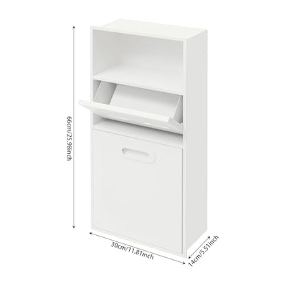 Recessed Toilet Paper Holder in Wall Tissue Toilet Roll Holder Stainless Steel recessed wall Niche Bathroom Toilet Paper Holder with Storage Cabinet for Kitchen Bedroom Hotel (26in-White) - color: 26in-white