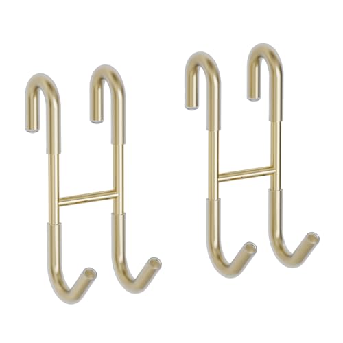 BWE 2 Pack Shower Door Hooks,304 Stainless Steel Over Door Hooks | Towel Hooks for Bathroom Frameless Glass Shower Door 0.47"(12mm),Drilling-Free Hanger Shower Hooks,Brushed Gold - color: Brushed Gold