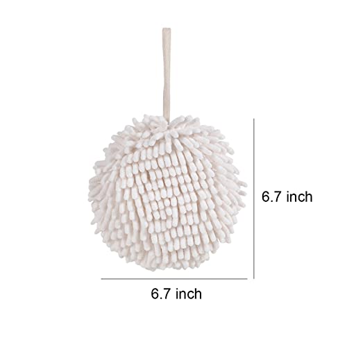 4 Pack Chenille Hand Towels Soft Absorbent Microfiber Towels Ball Home Kitchen Bathroom Hanging Towels Quick Dry Cloths - color: White,gray