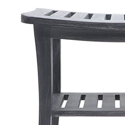 Weathered Genuine Teak Bench - color: Weathered Gray