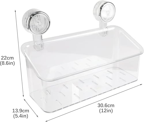 2 Pack Bath Toy Storage Organizer,Kids Bathtub Toy Holder with Drain Holes,clear Powerful Suction Shower Caddy for Bathtub,No Drilling Shower Caddy Suction Cup for Bathroom,Kitchen