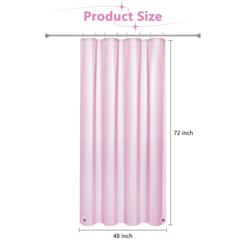 Seenus Dreamy Pink Glitter PEVA Shower Stall Curtain 48 x 72 inch, Waterproof Plastic Sparkle Shower Curtain Liner with Large Magnets, Blingbling Shimmery Bathroom Shower Curtain Rose Pink - color: Glitter Pink, size: 48"W x 72"L (Pack of 1)