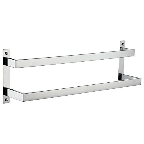 KOKOSIRI Towel Bars Bath Towel Holders 20-Inch Chrome Bathroom 2-Tiers Ladder Towel Rails Wall Mounted Towels Shelves Rack Polished Stainless Steel, B5008CH-L20 - color: Polished Chrome, size: 20-Inch