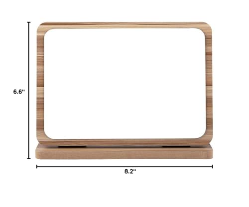 Aestivate Rectangle Compact Table Mirror Standing Wood Framed Mirror Desktop Mirror 90 Degree Rotating Mirror for Makeup Cosmetic (Vertical Rectangle) - size: 8.2"L x 6.6"W