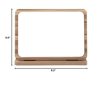 Aestivate Rectangle Compact Table Mirror Standing Wood Framed Mirror Desktop Mirror 90 Degree Rotating Mirror for Makeup Cosmetic (Vertical Rectangle) - size: 8.2"L x 6.6"W
