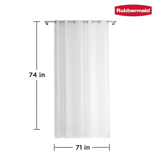 Rubbermaid Frosty No Hook 3-in-1 Shower Curtain, Waterproof Heavyweight 8g PEVA Instacurtain for Bathroom with Weighted Magnets and Charcoal Gray Built-in Rustproof Rings, 71” x 74”, Frosty - color: Frosty, size: 71"W x 74"L (Pack of 1), style: Without St