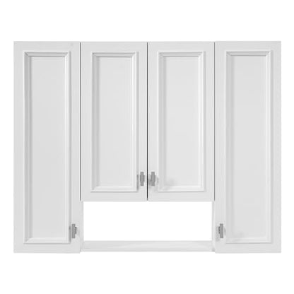 Marzzi 36" x 28" Bathroom Medicine Cabinet with Open Shelf | Wall Mounted Bathroom Storage Cabinet with Adjustable Shelves, Over The Toilet Wall Cabinet, Painted Finish - color: White