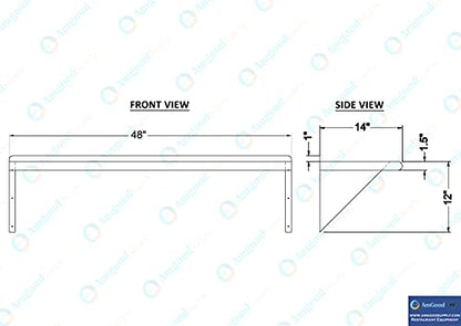 AmGood 48" Long X 14" Deep Stainless Steel Wall Shelf | NSF Certified | Appliance & Equipment Metal Shelving | Kitchen, Restaurant, Garage, Laundry, Utility Room - size: 48" Long X 14" Deep