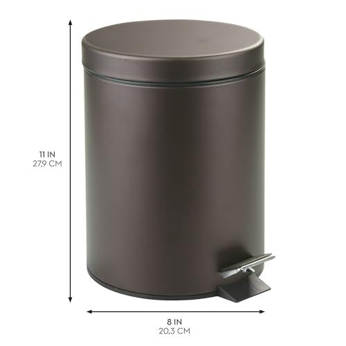 iDesign Round 1.3 Gallon Bathroom Step Trash Can - Set of 2 - Bronze - color: Bronze, style: Pack of 2