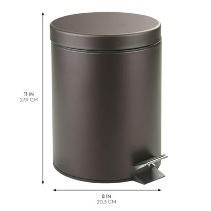 iDesign Round 1.3 Gallon Bathroom Step Trash Can - Set of 2 - Bronze - color: Bronze, style: Pack of 2