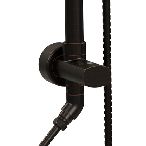 PULSE ShowerSpas Kauai III Oil-Rubbed Bronze Rain Shower Head with Handheld Spray - 2.5 GPM, 8" Showerhead, 5-Function HandShower, Adjustable Slide Bar - Shower Heads with Handheld Spray Combo - color: Oil Rubbed Bronze, size: 2.5 Gallon Per Minute