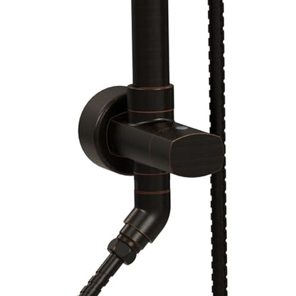 PULSE ShowerSpas Kauai III Oil-Rubbed Bronze Rain Shower Head with Handheld Spray - 2.5 GPM, 8" Showerhead, 5-Function HandShower, Adjustable Slide Bar - Shower Heads with Handheld Spray Combo - color: Oil Rubbed Bronze, size: 2.5 Gallon Per Minute