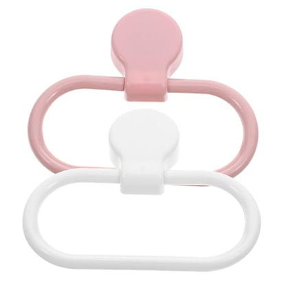 WOONEKY 2pcs Self Adhesive Towel Rings No Drill Hand Towel Holder for Bathroom Kitchen Easy to Install Versatile