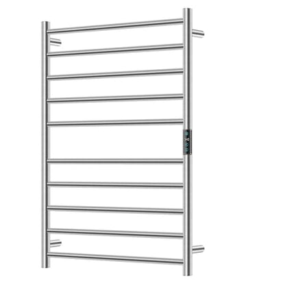 Towel Warmers for Bathroom, 10 Bar Large Heated Towel Rack, Brushed Nickel | Smart LED Control Time & Temp, IPX4 Waterproof Stainless Steel, Plug-in, Fast Heating Large Capacity for Bathroom Spa Gym