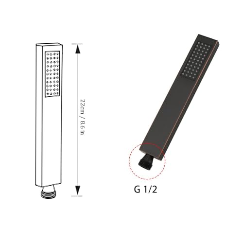 Hand Shower Wand Handheld Shower Spray High Pressure Single Function Luxury Hand Showerhead Oil Rubbed Bronze - color: Oil Rubbed Bronze, style: Square