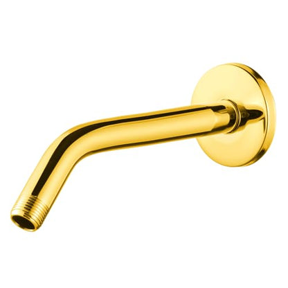 OFFO Shower Arm with Flange, 10 in Bright Gold Wall Mount Replacement Angle Shower Head Arm Wall-Mounted For Fixed Shower Head & Handheld Showerhead - color: Bright Gold, style: 10 in