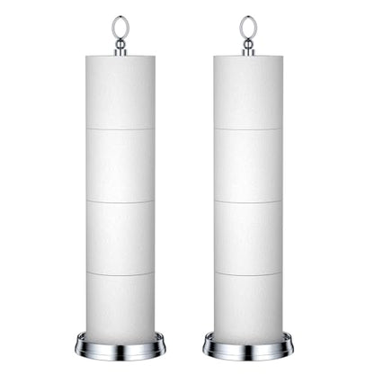 ROLABAM Toilet Paper Holder Stand with Reserve Function, Free Standing Toilet Paper Holder for Bathroom, Space Toilet 4 Rolls Toilet Paper Storage 22.5" Height (2 Pack, Chrome) - color: Poilshed Chrome-2pcs