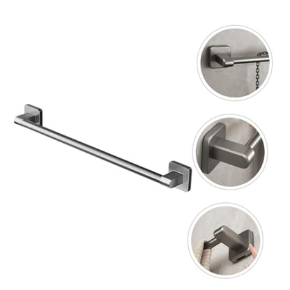 Self-Adhesive No Drill Towel Bar Wall-Mounted Bathroom Rack Heavy Duty Holder for Quick-Dry Towels Kitchen Toilet Organizer Space-Saving