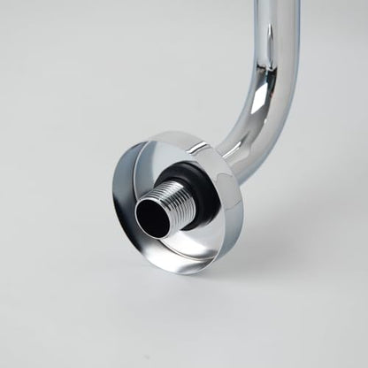 13 Inch S shaped Shower Arm,Stainless Steel Wall-Mounted High Rise Shower Head Extension Arm with Flange，Chrome,10Z1MK - color: Chrome, style: S Shaped