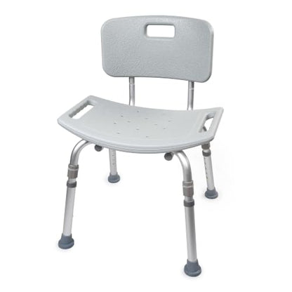 McKesson Bath Bench with Removable, 19 1/4 in, 15 1/2 in, 19 1/2 in, 1 ct | Aluminum Frame, Without Arms, Gray, Seat Width, to Height