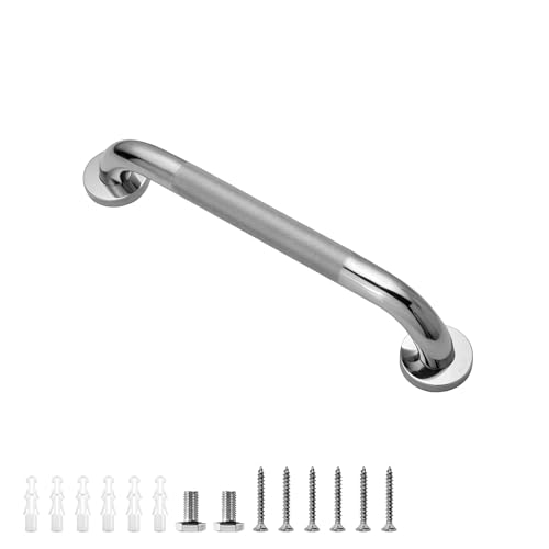 Shower Grab Bar, 1 Pack 16 Inch Bathroom Grab Bar, 304 Stainless Steel 1.25" Diameter Anti-Slip Handicap Grab Bar Support Shower Rail Senior Handrail Shower Safety Bar Handle - size: 16 Inch