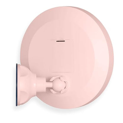 Zadro Zado 8.25-Inch x 6.9-Inch Round LED Lighted Wall Mounted Suction Cup Makeup Mirror with 10X Magnification and Touch Controls (Pink) - color: Pink