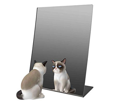 Marketing Holders Acrylic Easel Mirror 9" x 12" Slant Back Portable Plexiglass Countertop L Shaped Stand Perfect for Professional and Home Use Makeup or Hair Styling - size: 12"L x 9"W