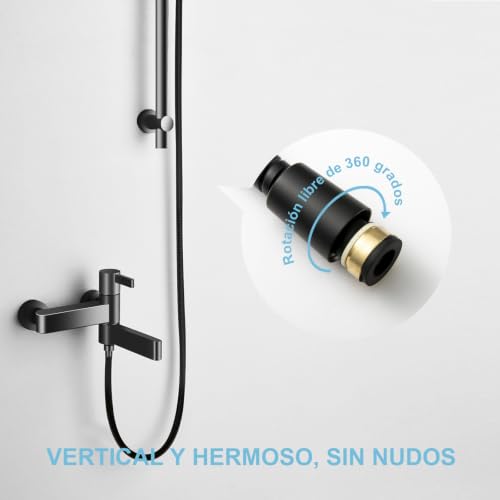 OFFO Shower Hose, Kink Free Stainless Steel Shower Hose Attachment Electroplating Handheld Shower Head Hose Flex Hoses Extension with Brass Insert & Nut for Pet Bathing Cleaning 60 in, Matte Black - color: Matte Black, size: 60 in
