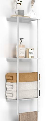 Bethom Towel Racks for Bathroom, 3Tier Towel Storage Rack, Brushed Nickel | Towel Rack for Bathroom with Shelf & Towel Bar, SUS304 Stainless Steel Rustproof, Easy to Install, Keeps Towels Tidy - color: Brushed Nickel-a