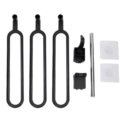 Emoshayoga Swivel Towel Rack High Strength ABS Multi Arm Towel Bar Wall Mounted for Bathroom Black 180 Degree Rotating 5 Units (3 Rods) - color: 3 Rods
