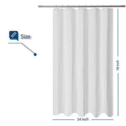 Barossa Design 54x78 Waffle Weave Long Stall Shower Curtain Fabric, White | Hotel Luxury Spa, 230 GSM Thick Fabric, Water Repellent, Machine Washable, 54 x 78 Inch for Stall - color: White, size: 54"W x 78"L (Pack of 1)
