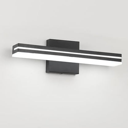 SineRise 16-Inch LED Modern Bathroom Vanity Light Bar, Matte Black Modern Acrylic Bathroom Wall Lighting Fixtures Over Mirror (Cool White 6000K) - color: Black-Cool White, size: 16-Inch