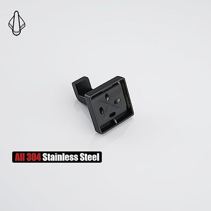 JQK Bathroom Towel Hook Black, Coat Robe Clothes Bath Wall Hooks for Kitchen Garage SUS 304 Stainless Steel Thick 0.8mm, 2 Pack Matte Black, TH250-PB-P2 - color: Matte Black