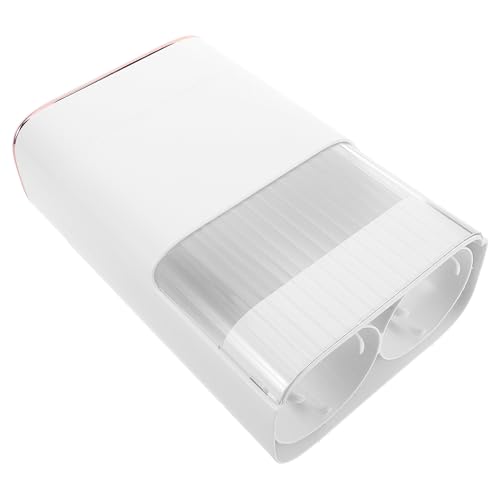 Kichvoe Wall Mount Paper Cup Dispenser and Organizer, Double Tube White Holder with Storage Box, Universal Disposable Cup Holder for Water Cooler and Mouthwash Use in Home, Office, Gym,