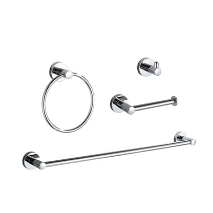 BGL Bathroom Accessory Set Chrome 4 Pieces Bathroom Towel Rack 24 Inches Adjustable Bathroom Hardware Set - color: Chrome, size: 4 PIECES