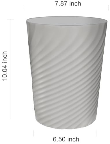DAJITRE 1.8 Gallon Small Trash Can Wastebasket Recycling Bin Slim Profile for Compact Spaces Bathroom, Office, Bedroom, Kitchen (1.8 Gallon-2pack, Grey) - color: grey, size: 2 Pack