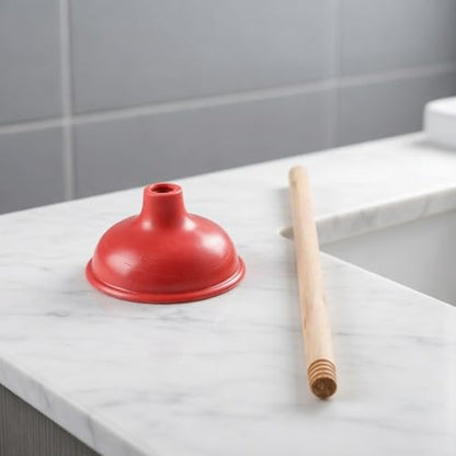 18-inch Toilet Plunger; Heavy-Duty Rubber Ring; Long Wooden Handle; Suitable for unclogging Toilets, drains, Sinks, etc. (2pc) - size: 2pc