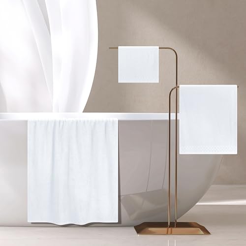 MyOwn Ultra Soft 3 Pack Cotton Towel Set, Contains a Bath Towels 28x55 inch, a Hand Towels 16x24 inch & a Wash Coths 12x12 inch, Ideal Everyday use, Compact & Lightweight - White - color: White, size: 3 Pack Set